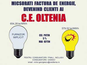 Fii client CE Oltenia! SCHIMBAREA FURNIZORULUI DE ENERGIE ELECTRICA